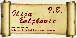 Ilija Baljković vizit kartica